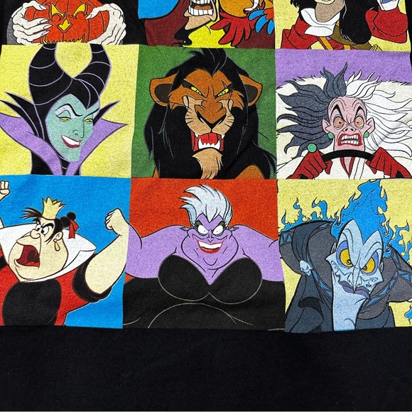 Disney Villains Collage Graphic T-Shirt Black Unisex Sz L - Picture 5 of 6